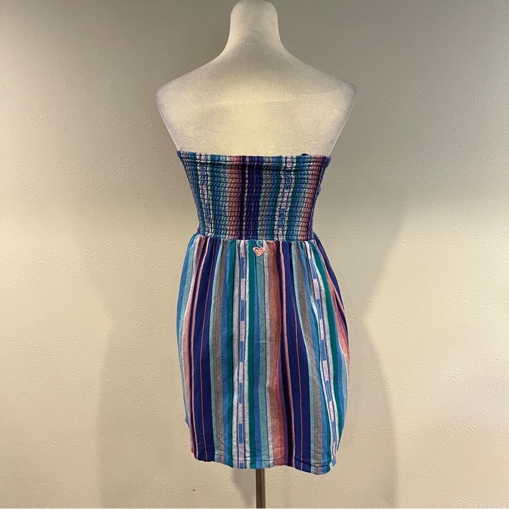 Roxy Striped Multicolor Strapless Mini Dress Size… - image 4